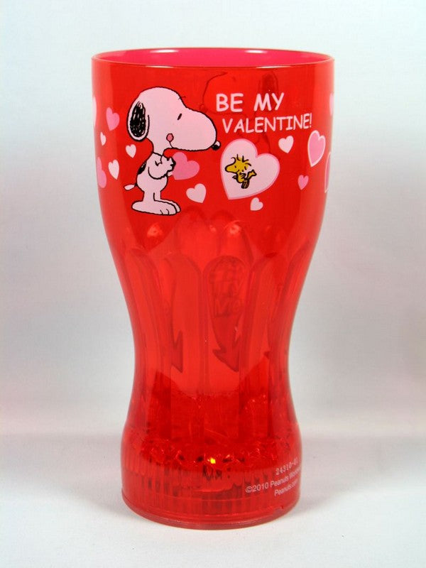 Snoopy Blinking Lights Valentine's Day Drinking Glass - Red