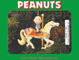 Peanuts Porcelain Carousel Horse Christmas Ornament - Linus - snoopn4pnuts.com