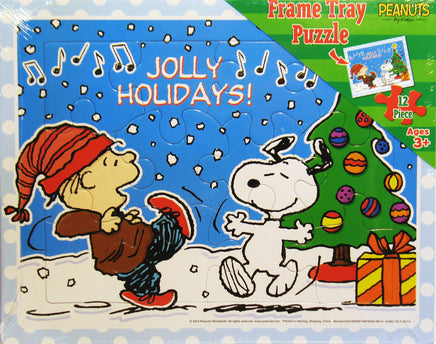 Linus and Snoopy Frame - Tray Jigsaw Puzzle - Jolly Holidays - snoopn4pnuts.com