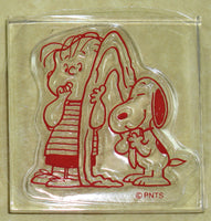 Peanuts Clear Vinyl Stamp On Thick Acrylic Block - Linus and Snoopy - snoopn4pnuts.com