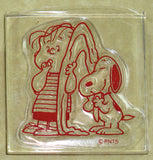 Peanuts Clear Vinyl Stamp On Thick Acrylic Block - Linus and Snoopy