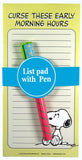 Snoopy Magnetic Note Pad and Pen Set - Morning Hours  ON SALE!