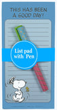 Snoopy Magnetic Note Pad and Pen Set - Good Day
