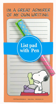 Snoopy Magnetic Note Pad And Pen Set - Literary Ace  On Sale!