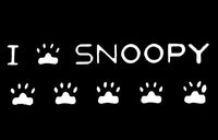 I Love Snoopy Die-Cut Vinyl Decal - White