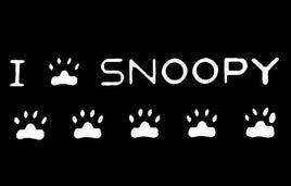 I Love Snoopy Die-Cut Vinyl Decal - White
