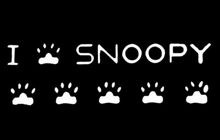 I Love Snoopy Die-Cut Vinyl Decal - White
