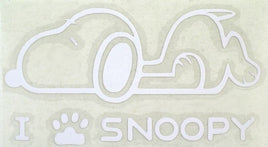 I Love Snoopy Die-Cut Vinyl Decal - White