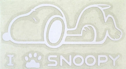 I Love Snoopy Die-Cut Vinyl Decal - White