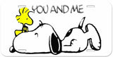Snoopy Metal License Plate - You and Me