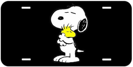 Snoopy Metal License Plate - Hug - snoopn4pnuts.com