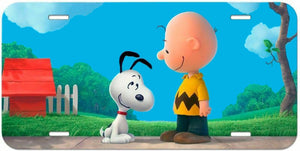 Charlie Brown and Snoopy Metal License Plate