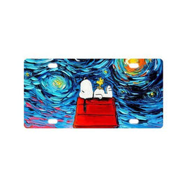 Snoopy Metal License Plate - Van Gogh Starry Night RARE! - snoopn4pnuts.com