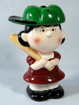 Peanuts Baseball Series Porcelain Bank - Lucy