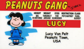 Peanuts Gang Laminated License / Id Card - Lucy