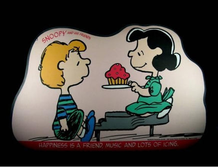 Die-Cut Vinyl-Covered Place Mat - Lucy And Schroeder (Near Mint)