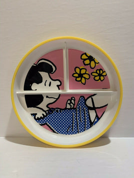 Peanuts Divided Melamine Plate With Non - Slip Bottom - Lucy - snoopn4pnuts.com