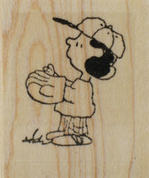 RARE Peanuts Rubber Stamp - Lucy Baseball (New Remounted)