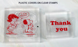 Peanuts Clear Vinyl Stamp Set On Thick Acrylic Blocks -  Lucy and Snoopy