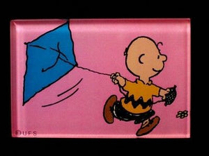 Charlie Brown Flies Kite Acrylic Magnet