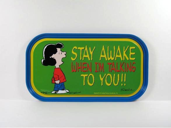 Lucy Magnetic Tin Tray Or Sign - Stay Awake