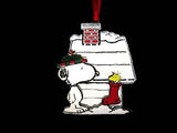 SNOOPY'S DECORATED DOGHOUSE Silver Plated Ornament
