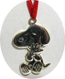 SNOOPY AND WOODSTOCK HUG Silver Plated Ornament