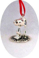 SNOOPY AND WOODSTOCK 3-D FIGURAL Silver Plated Ornament