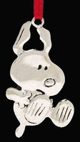 SNOOPY JUMPING Silver Plated Ornament