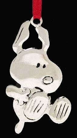 Snoopy Jumping Silver Plated Ornament
