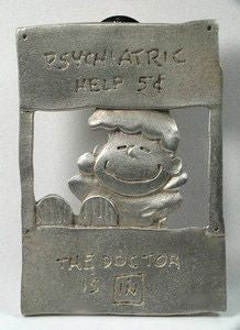 Lucy At Psych Booth Solid Pewter Pin