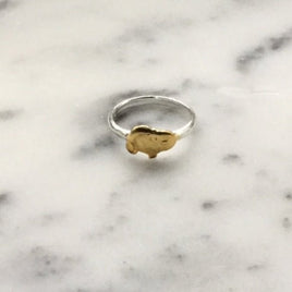 Snoopy Two - Tone Sterling Silver and Gold Plated Ring - Size 6 - snoopn4pnuts.com