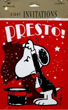 Snoopy Magic Party Invitations - "Presto!"