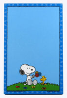 Snoopy Magnetic Note Pad - Holding Flowers