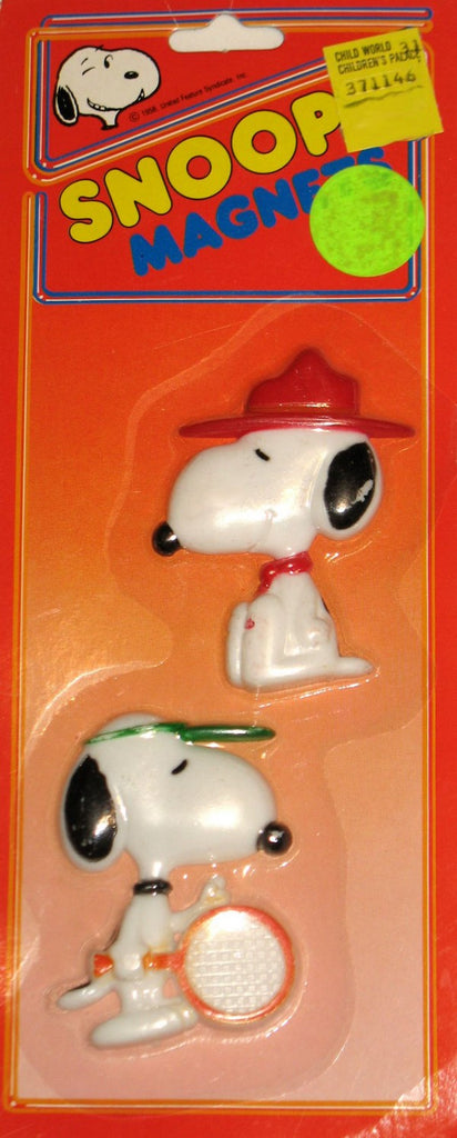 Snoopy Scout and Tennis Player Magnet Set