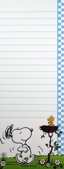 Peanuts Gang Magnetic Note Pad - Snoopy And Woodstock