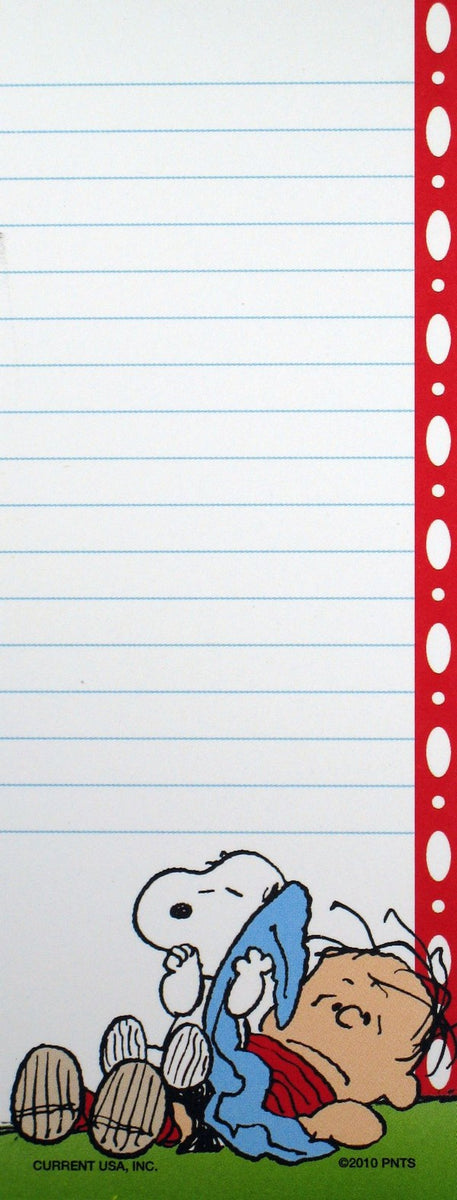 Peanuts Gang Magnetic Note Pad - Linus And Snoopy| snoopn4pnuts.com