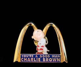 Mcdonald's Pin - Charlie Brown And Snoopy  (Navy Blue Sign)