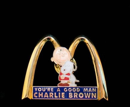 Mcdonald's Pin - Charlie Brown And Snoopy  (Navy Blue Sign)