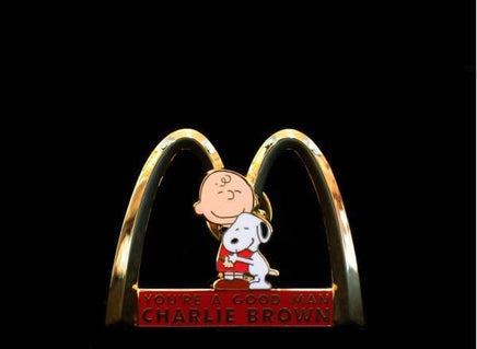 Mcdonald's Pin - Charlie Brown And Snoopy  (Red Sign)