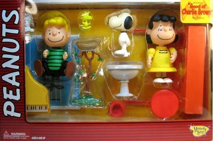 スヌーピー　SNOOPY 　ルーシー& シュローダー Schroeder, Snoopy, And Lucy Figure Set - Memory Lane| snoopn4pnuts.com