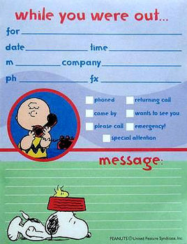 Charlie Brown And Snoopy Message Pads (2 Pack)