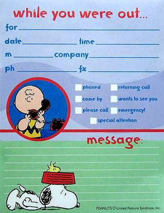 Charlie Brown And Snoopy Message Pads (2 Pack)
