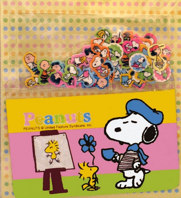 Snoopy and Friends Mini Sticker and Card Holder Set - Snoopy Artist