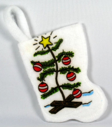 Snoopy Mini Christmas Stocking - Charlie Brown Tree