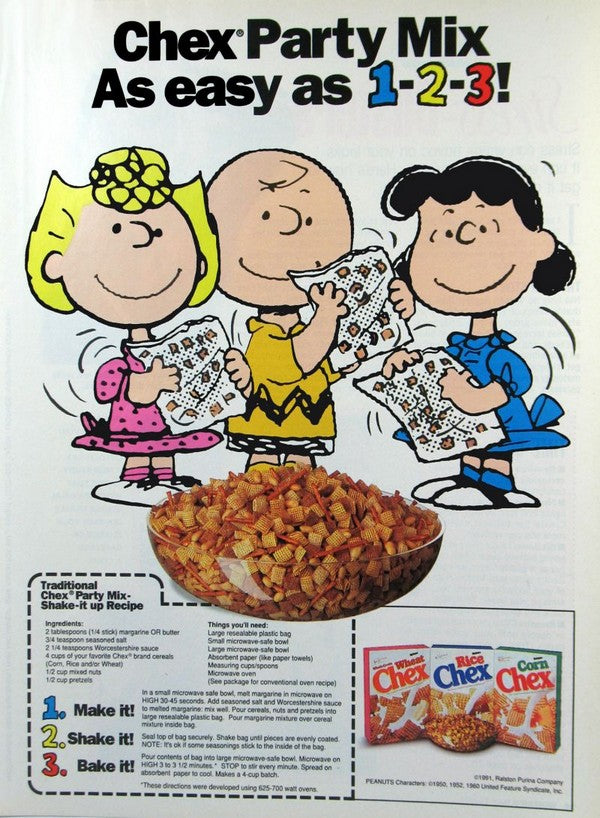 Met Life Advertisement - Peanuts Gang and Chex Mix (1991)