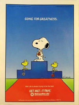 Met Life Advertisement - Snoopy At Summer Olympics