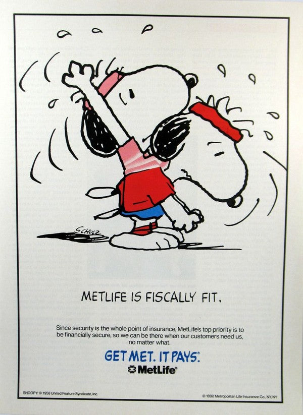 Met Life Advertisement - Snoopy Exercising (1990)