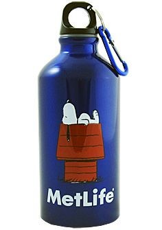 Snoopy Met Life Metal Water Bottle With Carabiner