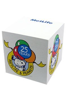Met Life And Peanuts 25Th Anniversary Sticky Notes Cube